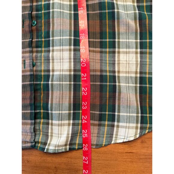 Vintage Plaid Shirt, Green Brown Plaid Button Down Shirt, 70s 80s, Medium, Scout - Picture 9 of 10